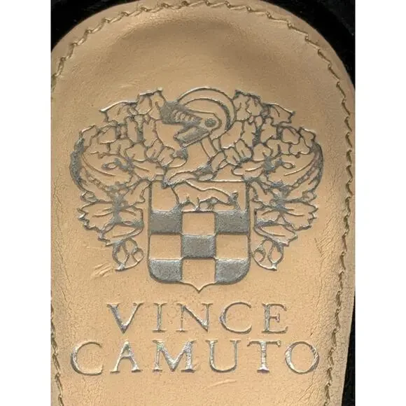 Vince Camuto Corlina Black Leather Ankle Strap Open Toe Heel Sandals 8M - Picture 8 of 8